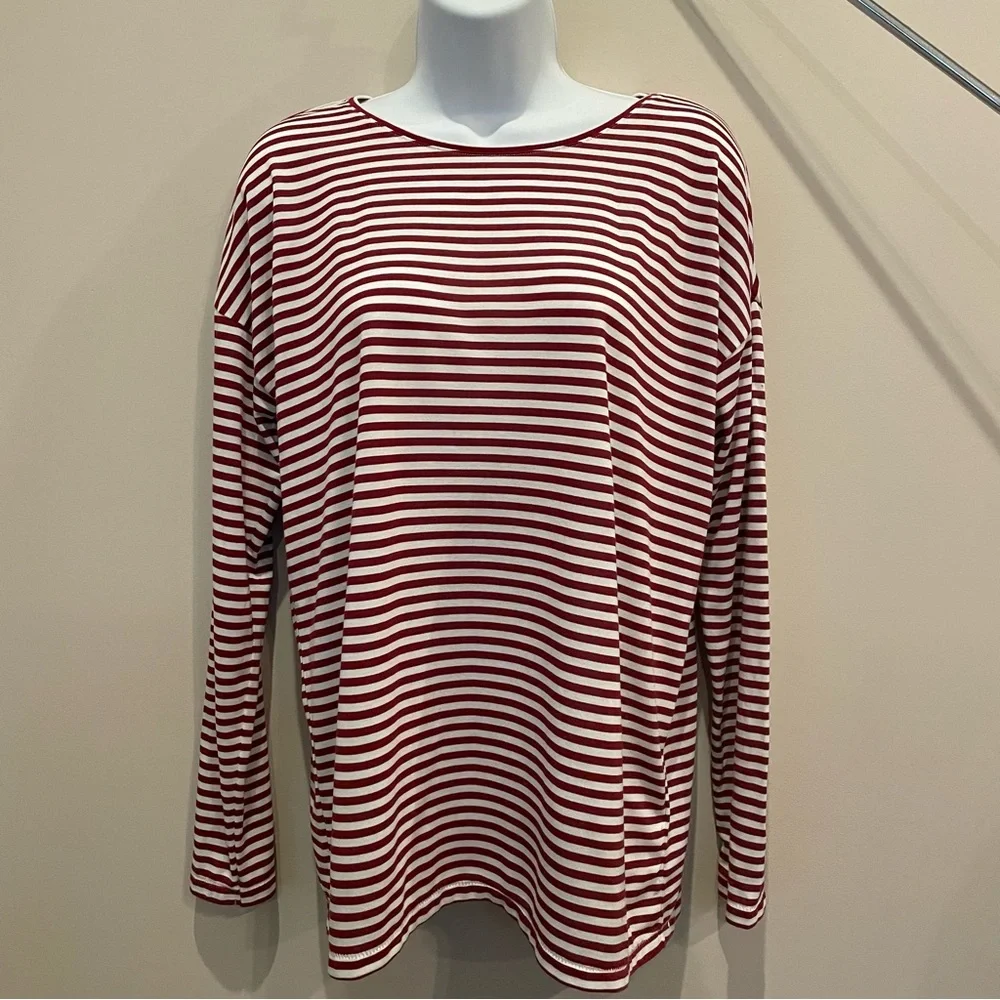 H&M long sleeve red and white striped shirt - Picture 2 of 8